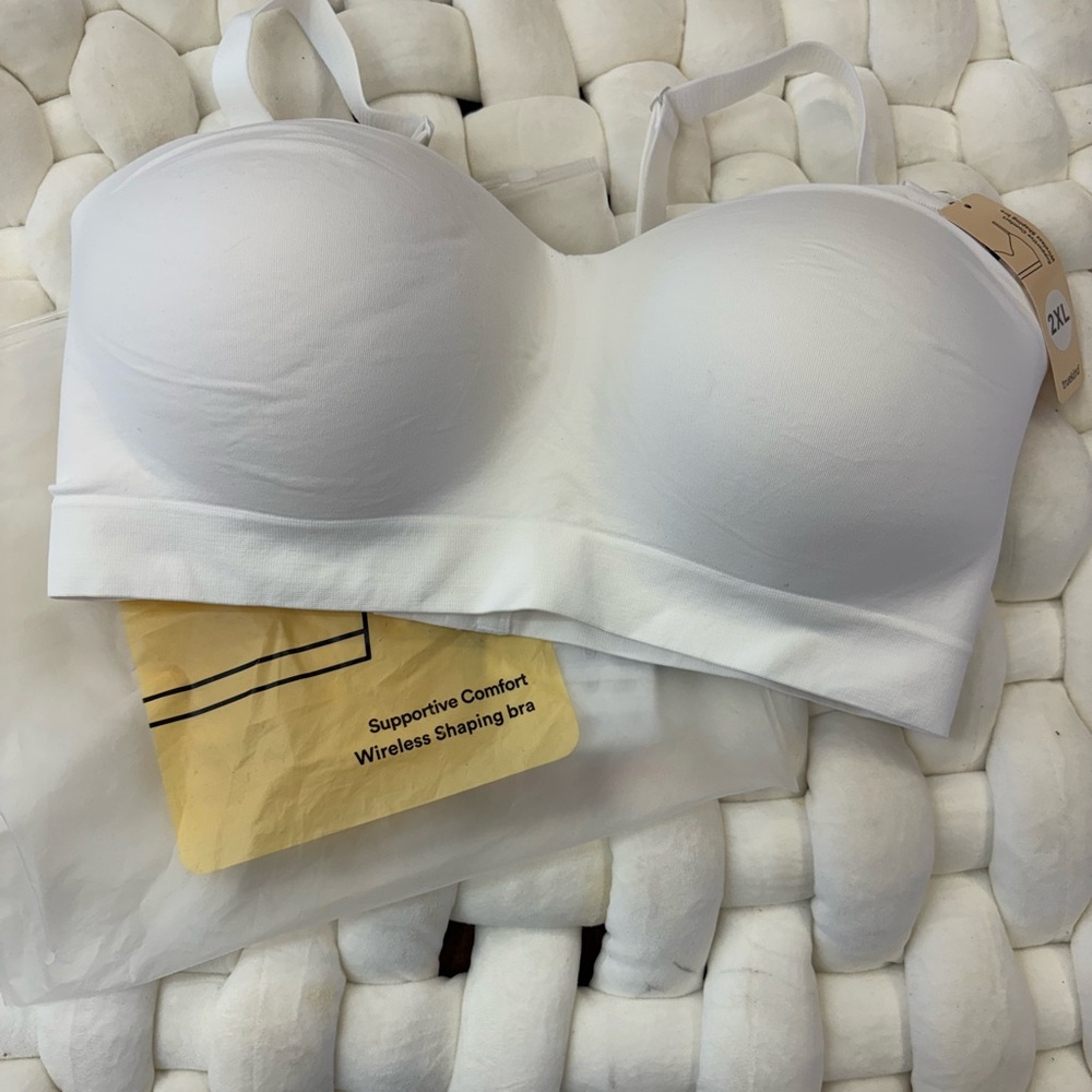 Shapermint Truekind Supportive Comfort Wireless Shaping Bra in White
